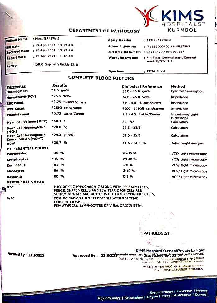 Offer A Helping Hand To Support Name. : Saniya Hospital : KIMS Hospital ...