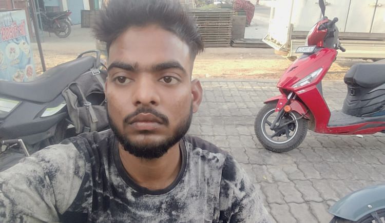 Man Posing on Motorbike Parked by Cliff · Free Stock Photo